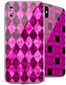 2 Decal style Skin Wraps set for Apple iPhone X and XS Pink Diamond