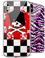 2 Decal style Skin Wraps set for Apple iPhone X and XS Emo Skull 5