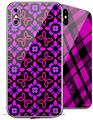 2 Decal style Skin Wraps set for Apple iPhone X and XS Pink Floral