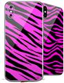 2 Decal style Skin Wraps set for Apple iPhone X and XS Pink Tiger