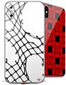 2 Decal style Skin Wraps set for Apple iPhone X and XS Ripped Fishnets