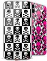 2 Decal style Skin Wraps set for Apple iPhone X and XS Skull Checkerboard
