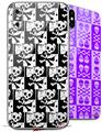 2 Decal style Skin Wraps set for Apple iPhone X and XS Skull Checker