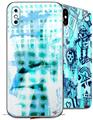 2 Decal style Skin Wraps set for Apple iPhone X and XS Electro Graffiti Blue