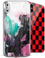 2 Decal style Skin Wraps set for Apple iPhone X and XS Graffiti Grunge