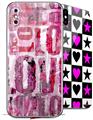 2 Decal style Skin Wraps set for Apple iPhone X and XS Grunge Love