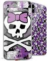 2 Decal style Skin Wraps set for Apple iPhone X and XS Princess Skull Purple