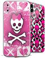 2 Decal style Skin Wraps set for Apple iPhone X and XS Princess Skull