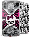2 Decal style Skin Wraps set for Apple iPhone X and XS Skull Butterfly