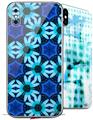 2 Decal style Skin Wraps set for Apple iPhone X and XS Daisies Blue