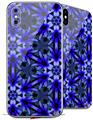 2 Decal style Skin Wraps set for Apple iPhone X and XS Daisy Blue