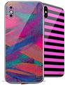 2 Decal style Skin Wraps set for Apple iPhone X and XS Painting Brush Stroke