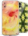 2 Decal style Skin Wraps set for Apple iPhone X and XS Painting Yellow Splash