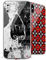 2 Decal style Skin Wraps set for Apple iPhone X and XS Urban Skull