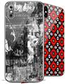 2 Decal style Skin Wraps set for Apple iPhone X and XS Graffiti Grunge Skull