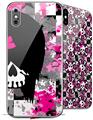 2 Decal style Skin Wraps set for Apple iPhone X and XS Scene Girl Skull
