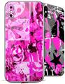 2 Decal style Skin Wraps set for Apple iPhone X and XS Pink Plaid Graffiti
