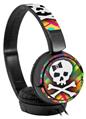 Decal style Skin Wrap for Sony MDR ZX110 Headphones Rainbow Plaid Skull (HEADPHONES NOT INCLUDED)