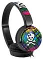 Decal style Skin Wrap for Sony MDR ZX110 Headphones Rainbow Plaid Skull (HEADPHONES NOT INCLUDED)