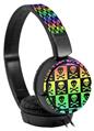 Decal style Skin Wrap for Sony MDR ZX110 Headphones Skull Checkers Rainbow (HEADPHONES NOT INCLUDED)
