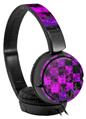 Decal style Skin Wrap for Sony MDR ZX110 Headphones Purple Star Checkerboard (HEADPHONES NOT INCLUDED)