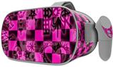 Decal style Skin Wrap compatible with Oculus Go Headset - Pink Checkerboard Sketches (OCULUS NOT INCLUDED)