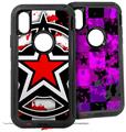 2x Decal style Skin Wrap Set compatible with Otterbox Defender iPhone X and Xs Case - Star Checker Splatter (CASE NOT INCLUDED)