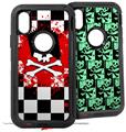 2x Decal style Skin Wrap Set compatible with Otterbox Defender iPhone X and Xs Case - Emo Skull 5 (CASE NOT INCLUDED)