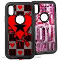 2x Decal style Skin Wrap Set compatible with Otterbox Defender iPhone X and Xs Case - Emo Star Heart (CASE NOT INCLUDED)