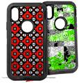 2x Decal style Skin Wrap Set compatible with Otterbox Defender iPhone X and Xs Case - Goth Punk Skulls (CASE NOT INCLUDED)
