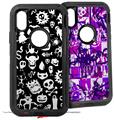 2x Decal style Skin Wrap Set compatible with Otterbox Defender iPhone X and Xs Case - Monsters (CASE NOT INCLUDED)