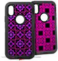 2x Decal style Skin Wrap Set compatible with Otterbox Defender iPhone X and Xs Case - Pink Floral (CASE NOT INCLUDED)