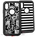 2x Decal style Skin Wrap Set compatible with Otterbox Defender iPhone X and Xs Case - Robot Sketch (CASE NOT INCLUDED)