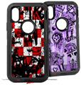 2x Decal style Skin Wrap Set compatible with Otterbox Defender iPhone X and Xs Case - Checker Graffiti (CASE NOT INCLUDED)