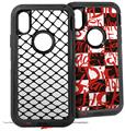 2x Decal style Skin Wrap Set compatible with Otterbox Defender iPhone X and Xs Case - Fishnets (CASE NOT INCLUDED)
