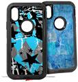 2x Decal style Skin Wrap Set compatible with Otterbox Defender iPhone X and Xs Case - SceneKid Blue (CASE NOT INCLUDED)