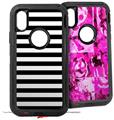 2x Decal style Skin Wrap Set compatible with Otterbox Defender iPhone X and Xs Case - Stripes (CASE NOT INCLUDED)