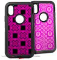 2x Decal style Skin Wrap Set compatible with Otterbox Defender iPhone X and Xs Case - Criss Cross Pink (CASE NOT INCLUDED)