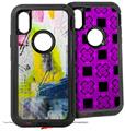 2x Decal style Skin Wrap Set compatible with Otterbox Defender iPhone X and Xs Case - Graffiti Graphic (CASE NOT INCLUDED)
