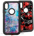 2x Decal style Skin Wrap Set compatible with Otterbox Defender iPhone X and Xs Case - Graffiti Splatter (CASE NOT INCLUDED)