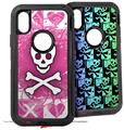 2x Decal style Skin Wrap Set compatible with Otterbox Defender iPhone X and Xs Case - Princess Skull (CASE NOT INCLUDED)
