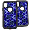 2x Decal style Skin Wrap Set compatible with Otterbox Defender iPhone X and Xs Case - Daisy Blue (CASE NOT INCLUDED)