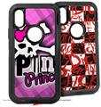 2x Decal style Skin Wrap Set compatible with Otterbox Defender iPhone X and Xs Case - Punk Princess (CASE NOT INCLUDED)