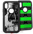 2x Decal style Skin Wrap Set compatible with Otterbox Defender iPhone X and Xs Case - Urban Skull (CASE NOT INCLUDED)