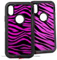 2x Decal style Skin Wrap Set compatible with Otterbox Defender iPhone X and Xs Case - Pink Zebra (CASE NOT INCLUDED)