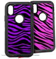 2x Decal style Skin Wrap Set compatible with Otterbox Defender iPhone X and Xs Case - Purple Zebra (CASE NOT INCLUDED)