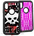 2x Decal style Skin Wrap Set compatible with Otterbox Defender iPhone X and Xs Case - Punk Rock Skull (CASE NOT INCLUDED)