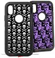 2x Decal style Skin Wrap Set compatible with Otterbox Defender iPhone X and Xs Case - Skull and Crossbones Pattern (CASE NOT INCLUDED)