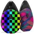 Skin Decal Wrap 2 Pack compatible with Suorin Drop Rainbow Checkerboard VAPE NOT INCLUDED