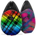 Skin Decal Wrap 2 Pack compatible with Suorin Drop Rainbow Plaid VAPE NOT INCLUDED